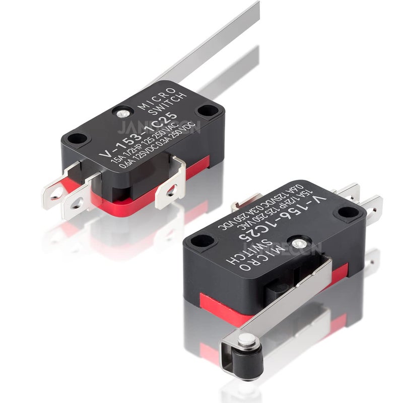 JANDECCN 10 قطع مفتاح حد مفصلي مع ذراع رافعة دوارة، SPDT 1NO 1NC مفتاح ميكرو سريع العمل V-156-1C25 - Image 3